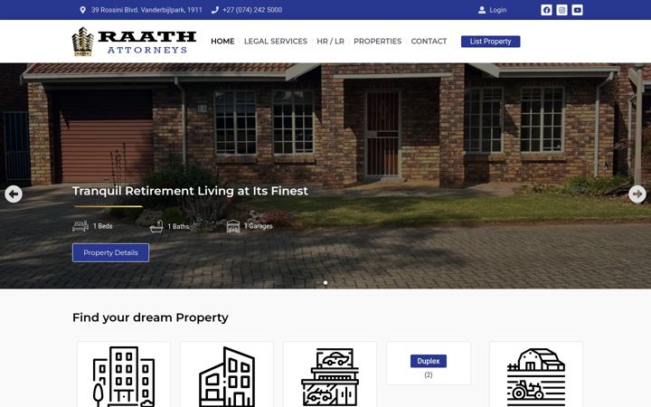 Screenshot of gwraath.co.za