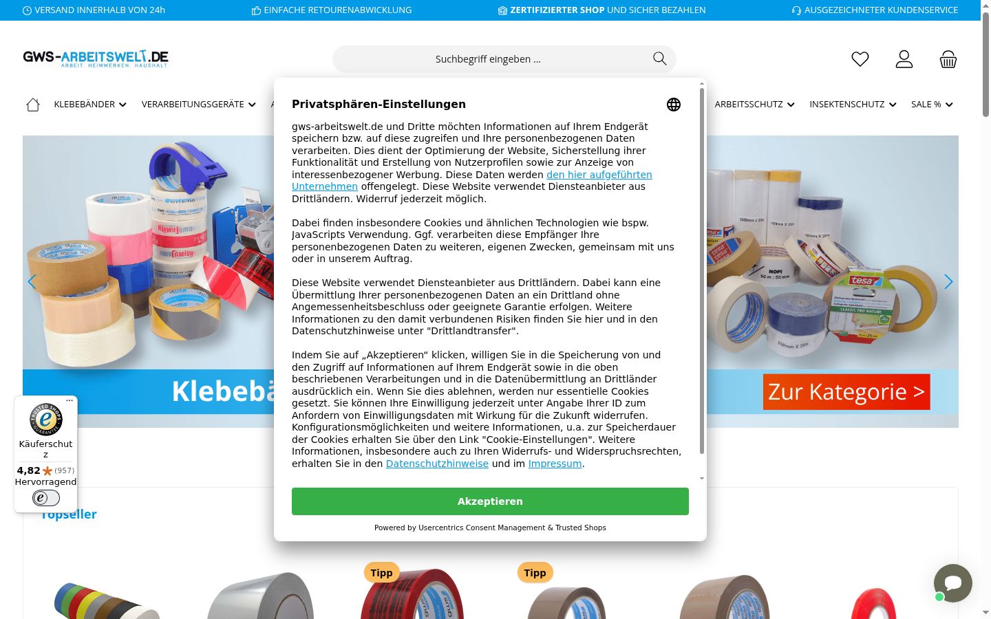 Sutikimo reklamjuostės, rodytos prieš bet kokią sąveiką, ekrano kopija