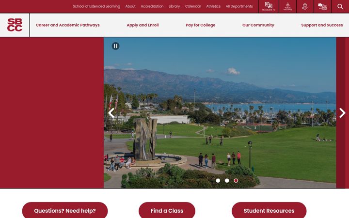 Screenshot of gwsc-test.sbcc.edu