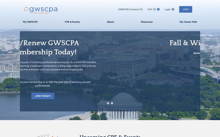 Screenshot of gwscpa.org