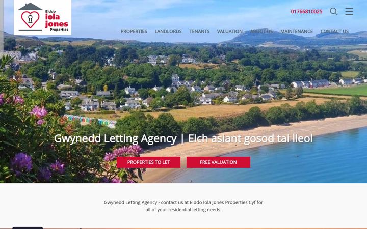 Screenshot of gwyneddlettingagency.co.uk