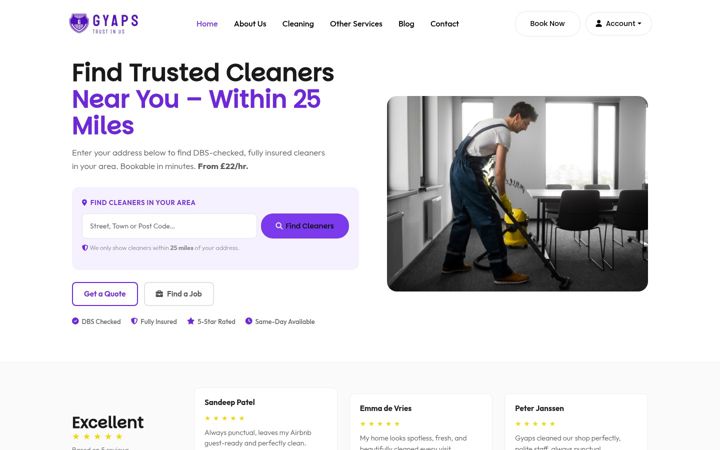 Screenshot of gyaps.co.uk
