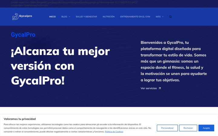 Screenshot of gycalpro.com