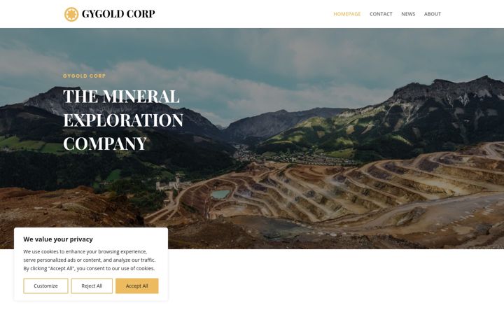 Screenshot of gygoldcorp.com