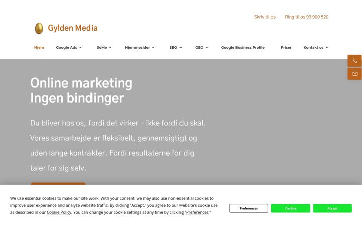 Screenshot of gyldenmedia.dk