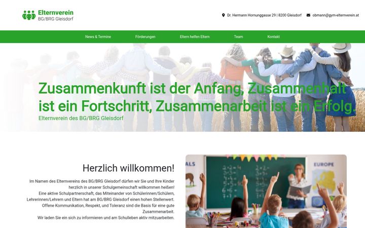 Screenshot of gym-elternverein.at