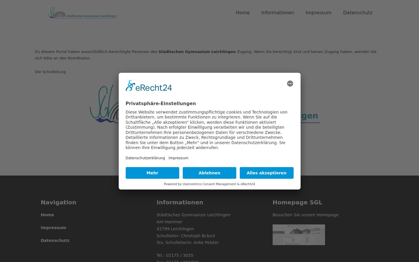 Screenshot des Einwilligungsbanners vor jeglicher Interaktion