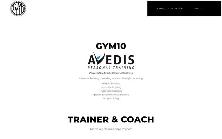 Screenshot of gym10.nl