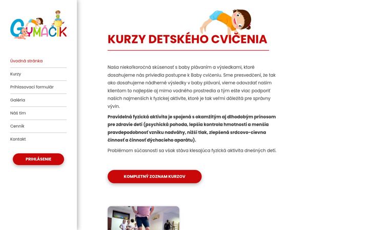 Screenshot of gymacik.sk