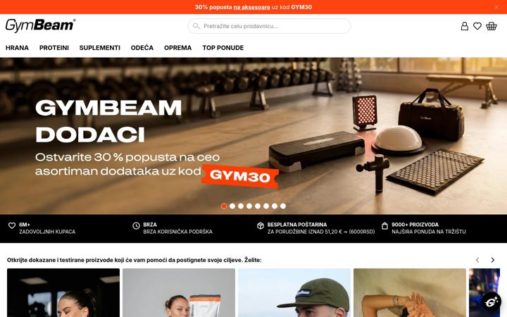 Screenshot of gymbeam.rs