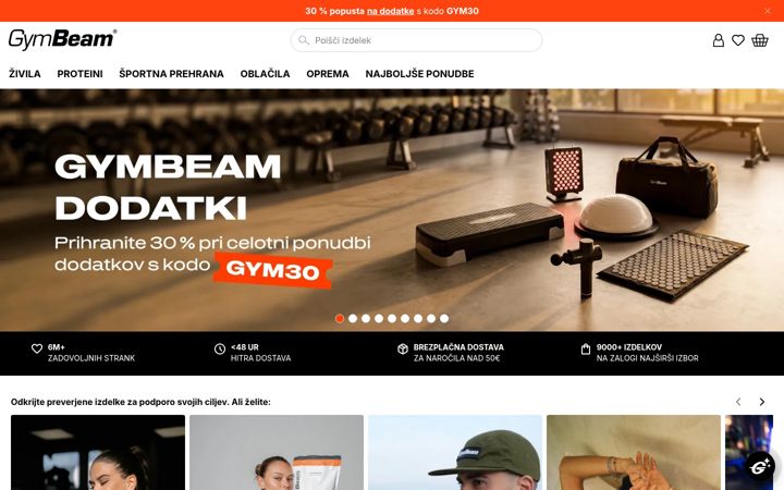 Screenshot of gymbeam.si