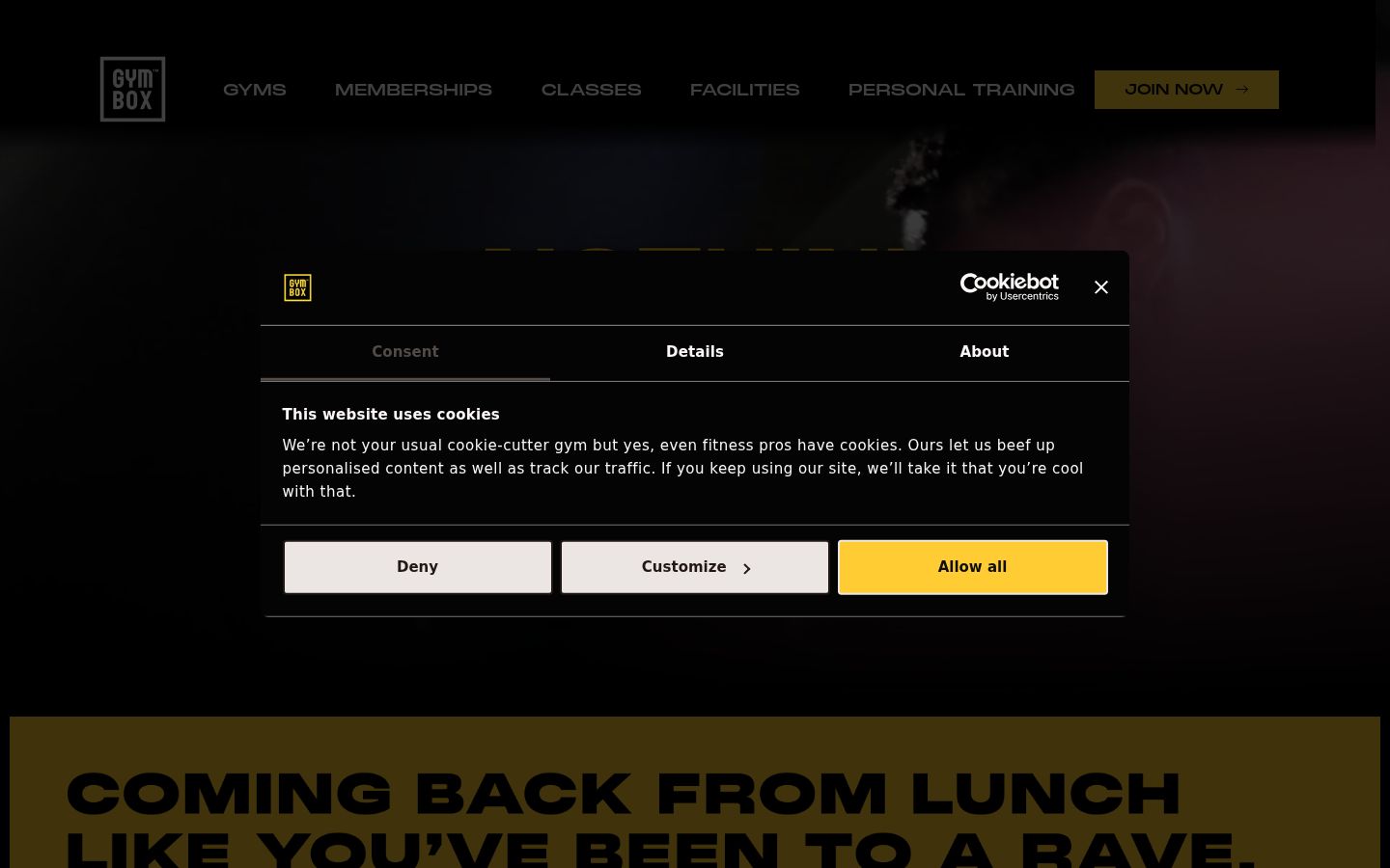 Screenshot του banner συγκατάθεσης που εμφανίστηκε πριν από οποιαδήποτε αλληλεπίδραση