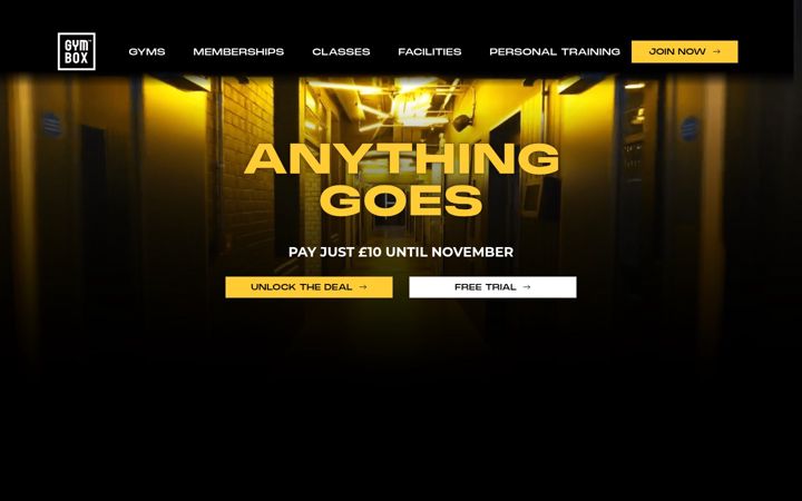 Screenshot of gymbox.com