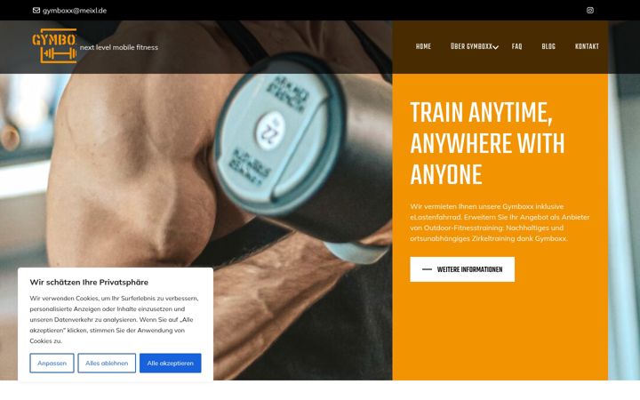 Screenshot of gymboxx.de