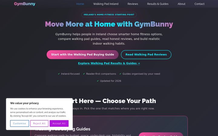 Screenshot of gymbunny.ie
