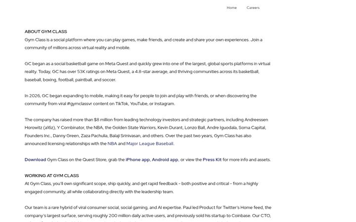 Screenshot of gymclassvr.com