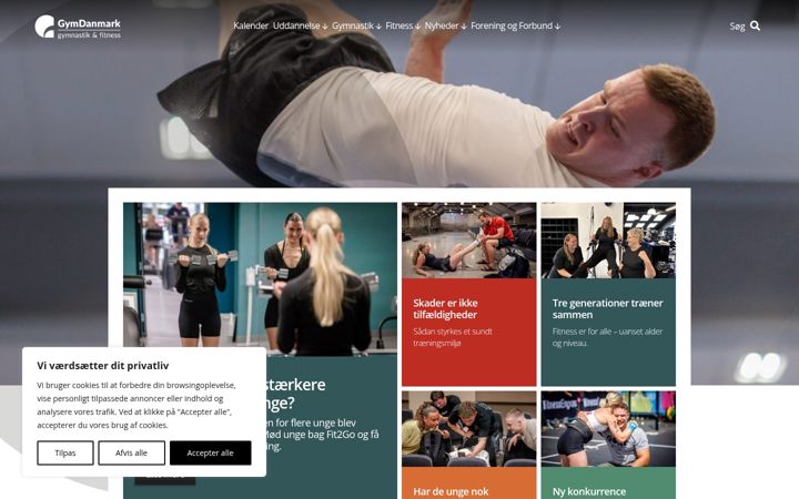 Screenshot of gymdanmark.dk