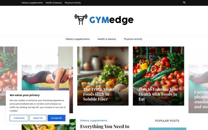 Screenshot of gymedge.co.uk