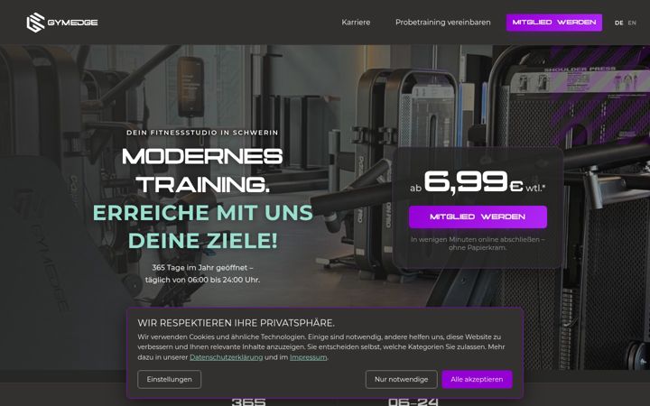 Screenshot of gymedge.de