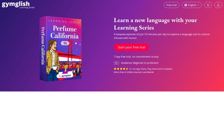 Ekrano kopija gymglish.com