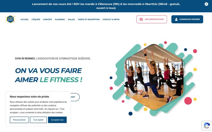 Screenshot of gyminrennes.fr