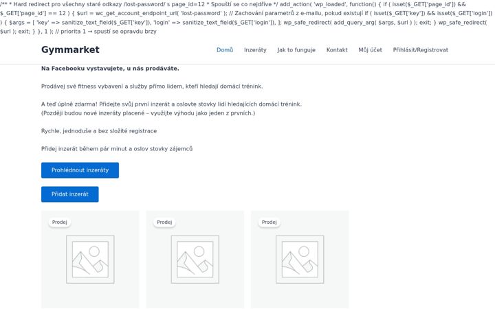Screenshot of gymmarket.cz