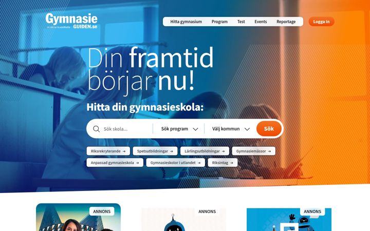 Screenshot of gymnasieguiden.se