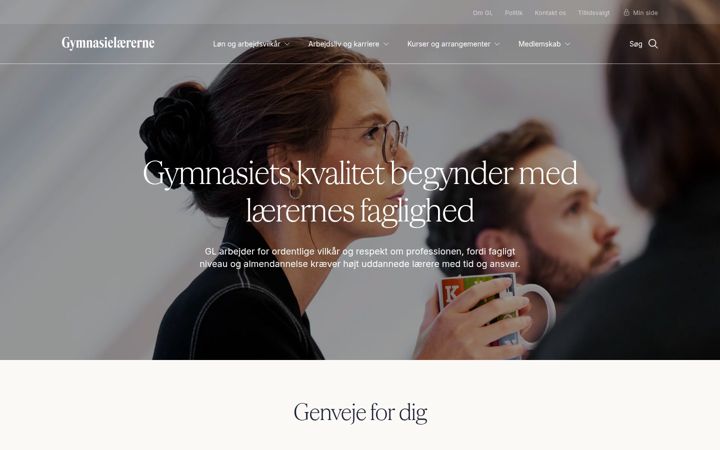 Screenshot of gymnasielaererne.dk