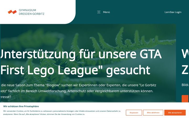 Screenshot of gymnasium-gorbitz.de
