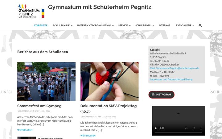 Screenshot of gymnasium-pegnitz.de