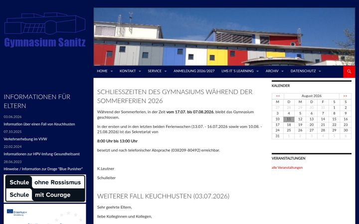 Screenshot of gymnasium-sanitz.de