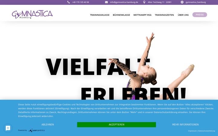 Screenshot of gymnastica-hamburg.de