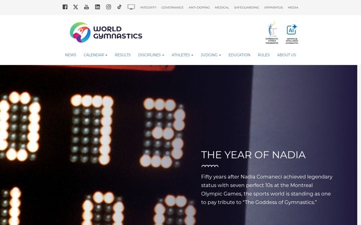 Screenshot of gymnastics.sport