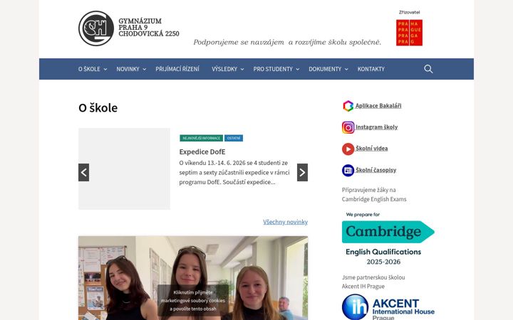 Screenshot of gymnchod.cz