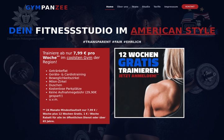 Screenshot of gympanzee.de