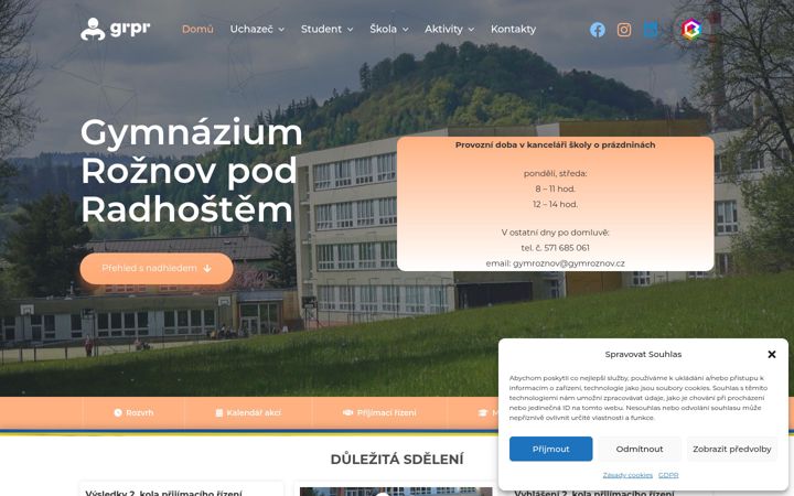 Screenshot of gymroznov.cz