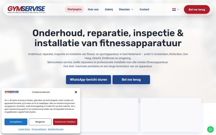 Screenshot of gymservice.nl