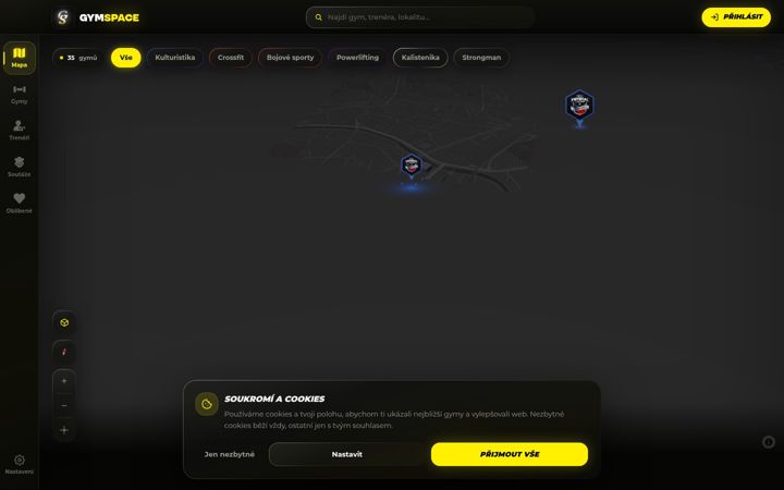 Screenshot of gymspace.cz