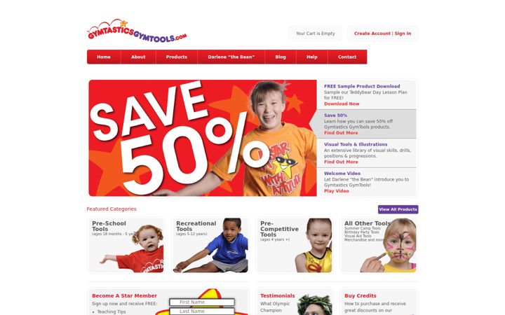 Screenshot of gymtasticsgymtools.com