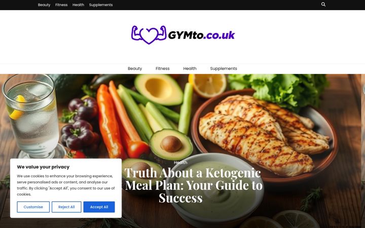 Screenshot of gymto.co.uk
