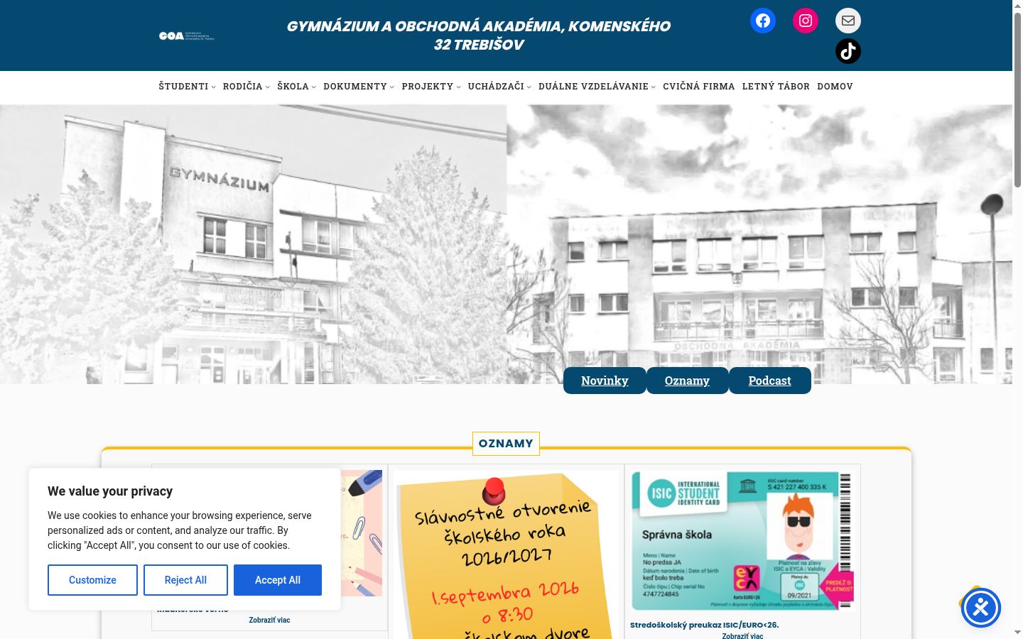 Screenshot des Einwilligungsbanners vor jeglicher Interaktion