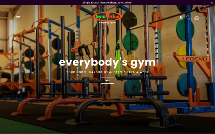 Screenshot of gymvision.co.uk