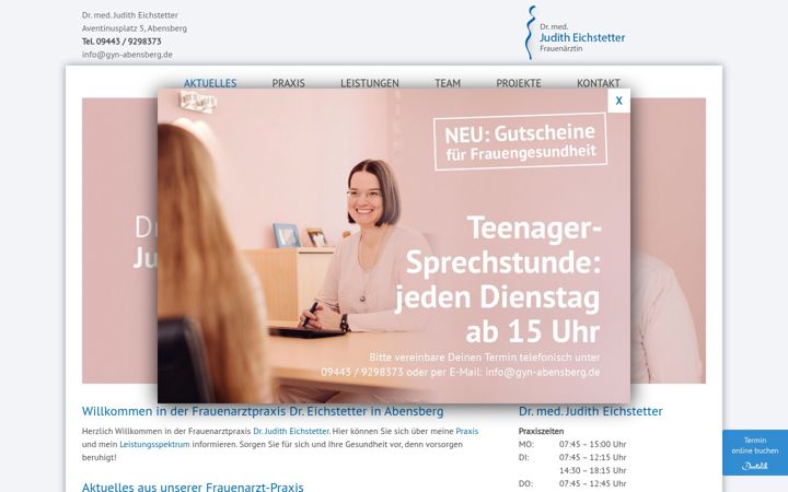 Screenshot of gyn-abensberg.de