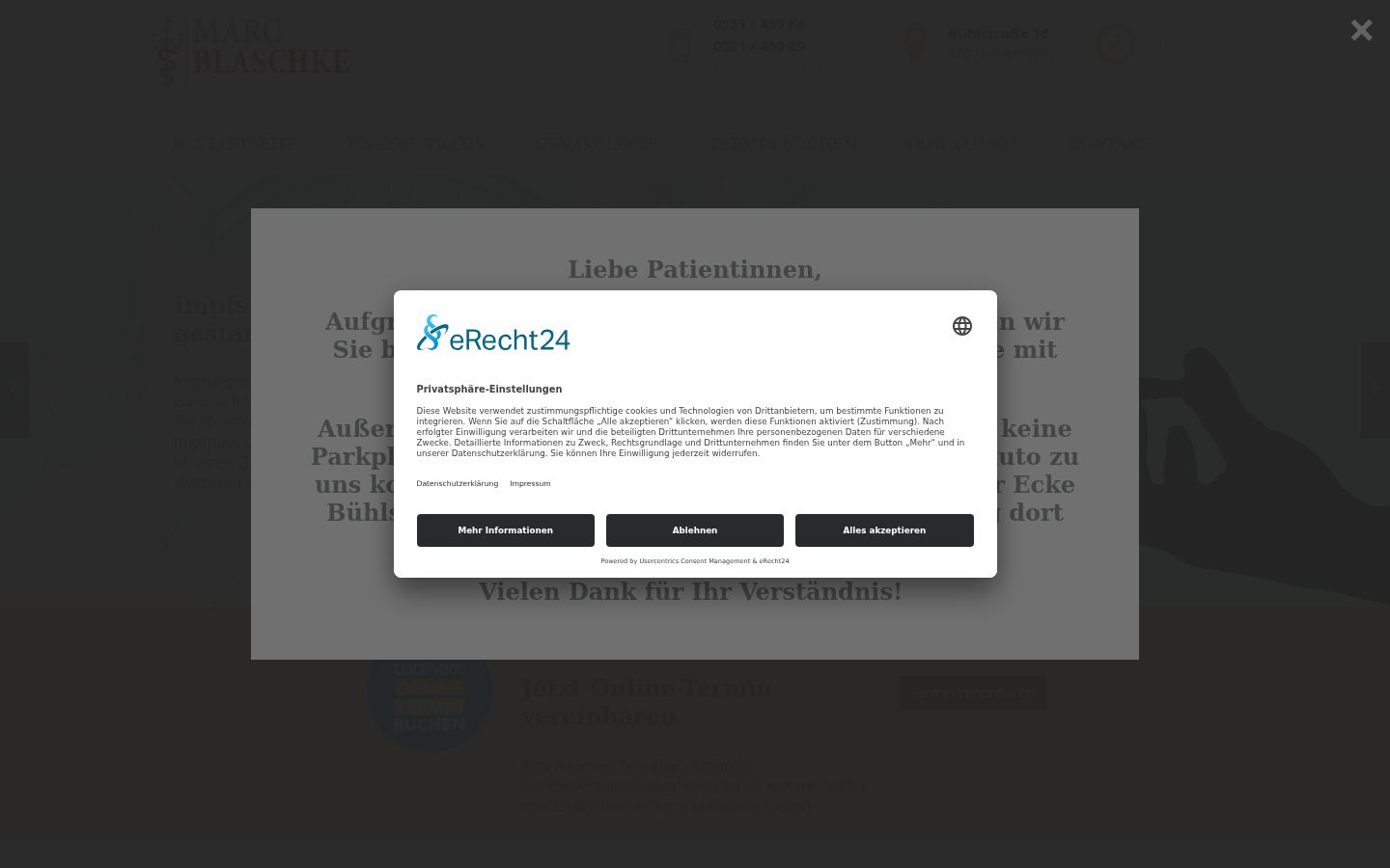 Screenshot tal-banner tal-kunsens muri qabel kwalunkwe interazzjoni
