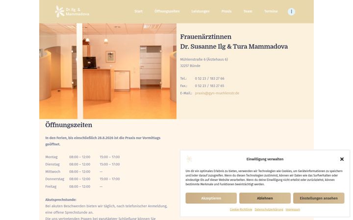 Screenshot of gyn-muehlenstr.de