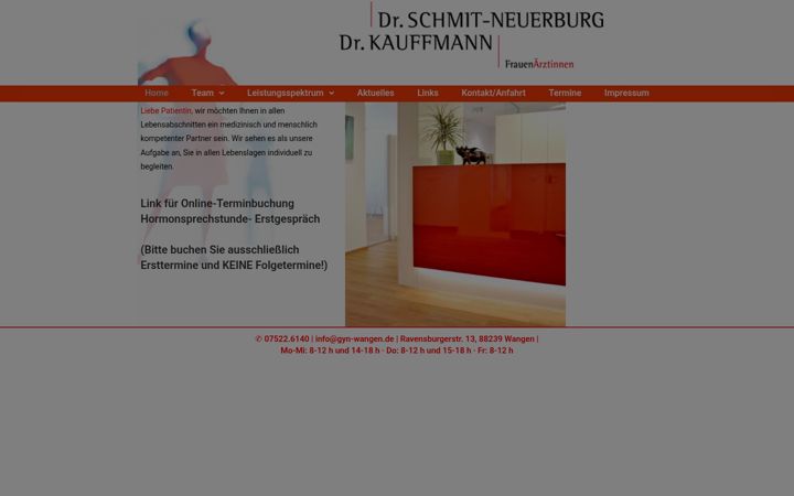 Screenshot of gyn-wangen.de