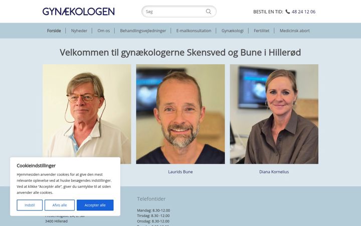 Screenshot of gynaekologen.dk