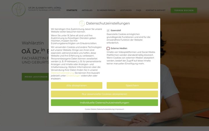 Screenshot of gynaekologie-hirtl.at