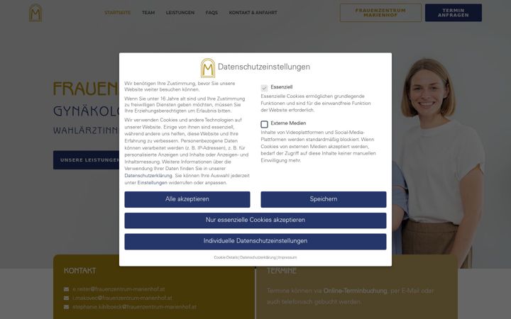 Screenshot of gynaekologie-marienhof.at