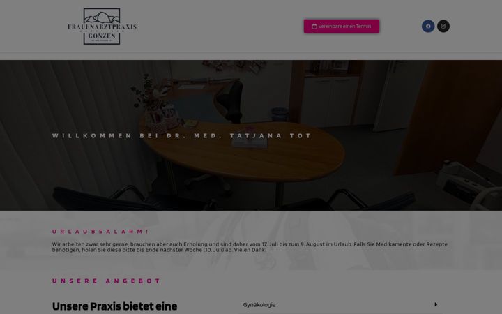 Screenshot of gynakologie-tot.ch